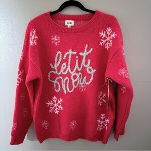 NWT BiBi Festive Red Christmas Sweater